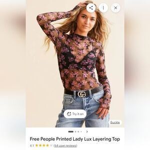 Floral Mesh Long Sleeve Top